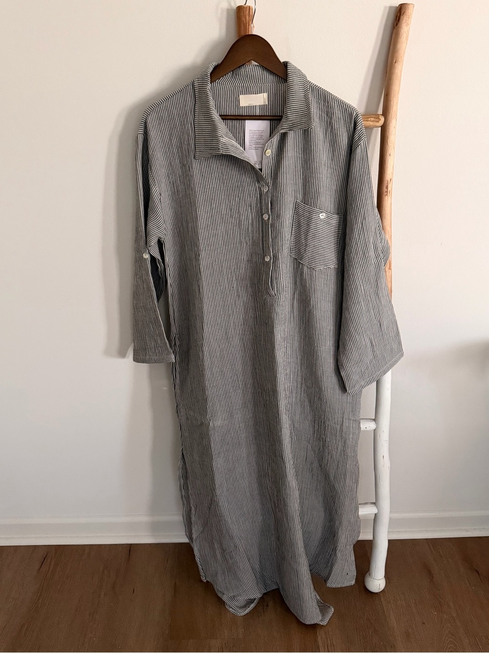 100% Muslin Cotton Maxi Shirt Dress